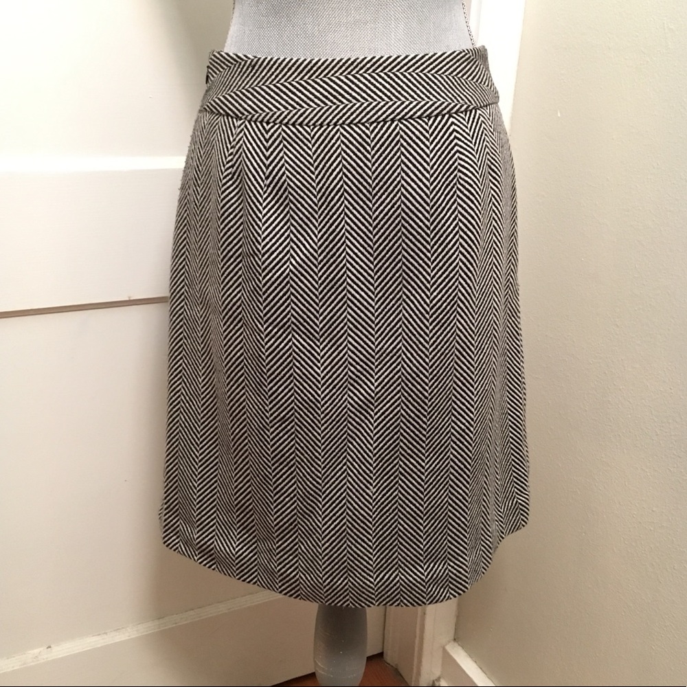 LOFT Herringbone Wool Career Skirt - Picture 3 of 5